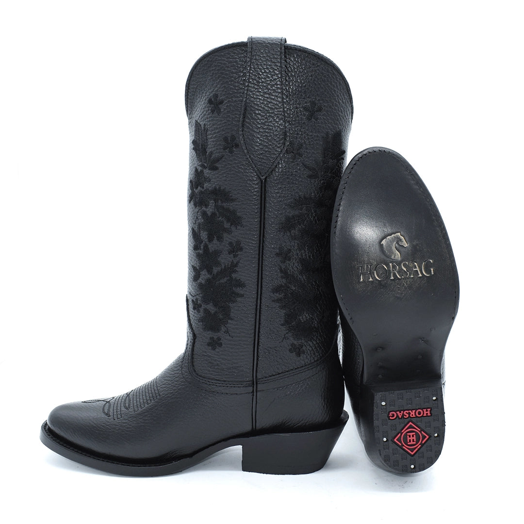 Bota Dama Bordada Grizzly Horma Oval