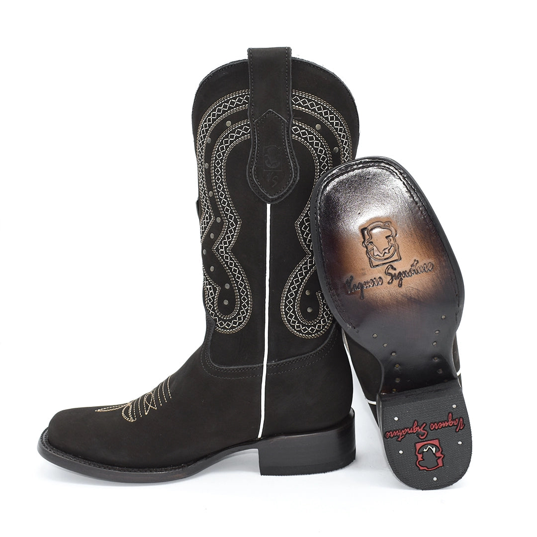Bota Dama Wide Square Nobuck Horma Bulldog