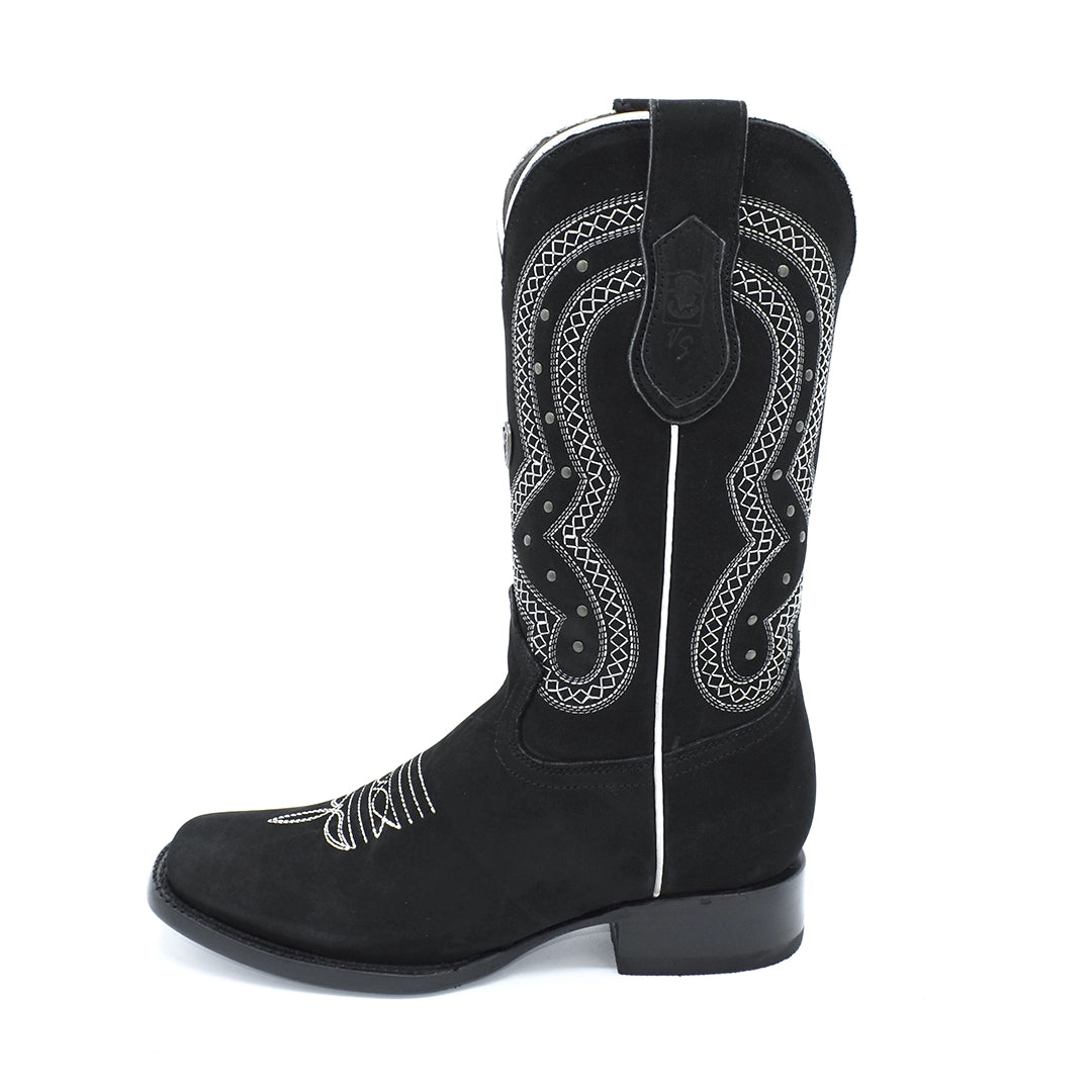 Bota Dama Wide Square Nobuck Horma Bulldog