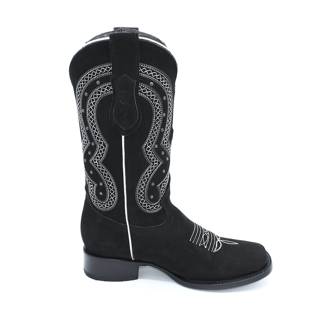 Bota Dama Wide Square Nobuck Horma Bulldog