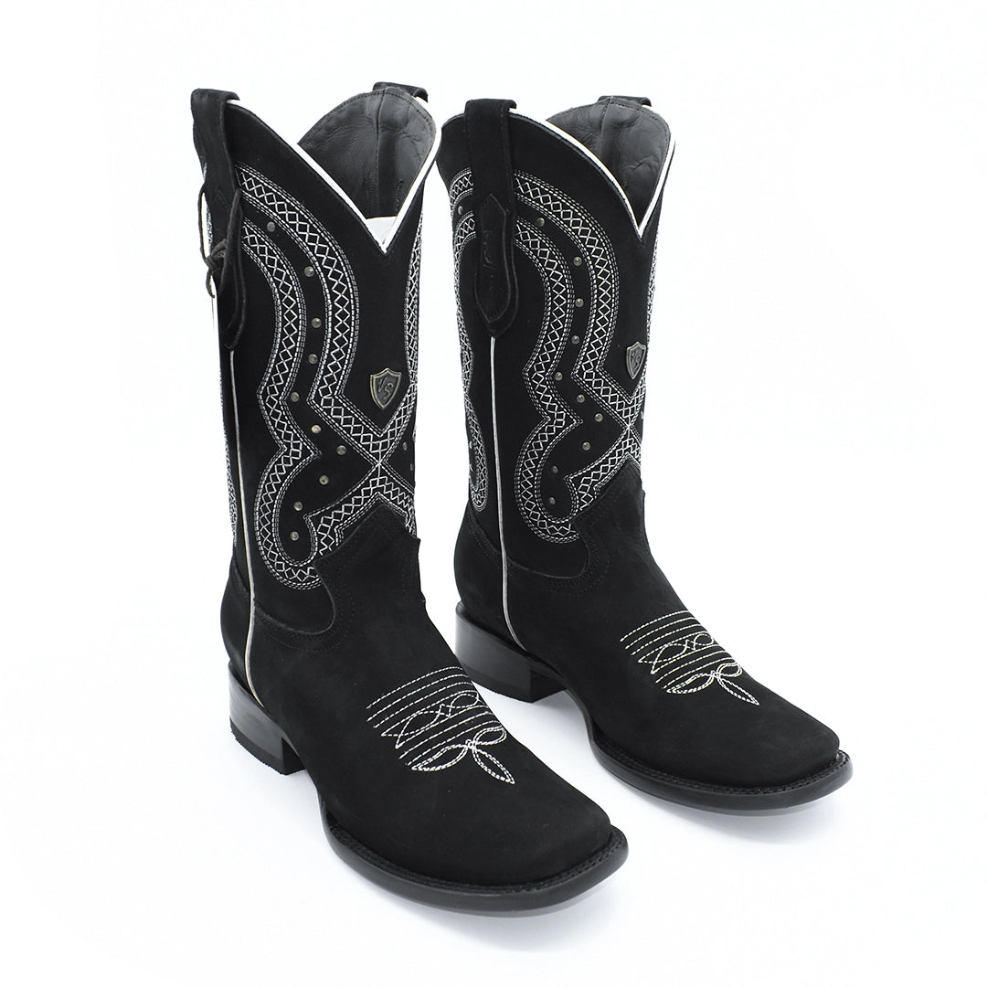 Bota Dama Wide Square Nobuck Horma Bulldog