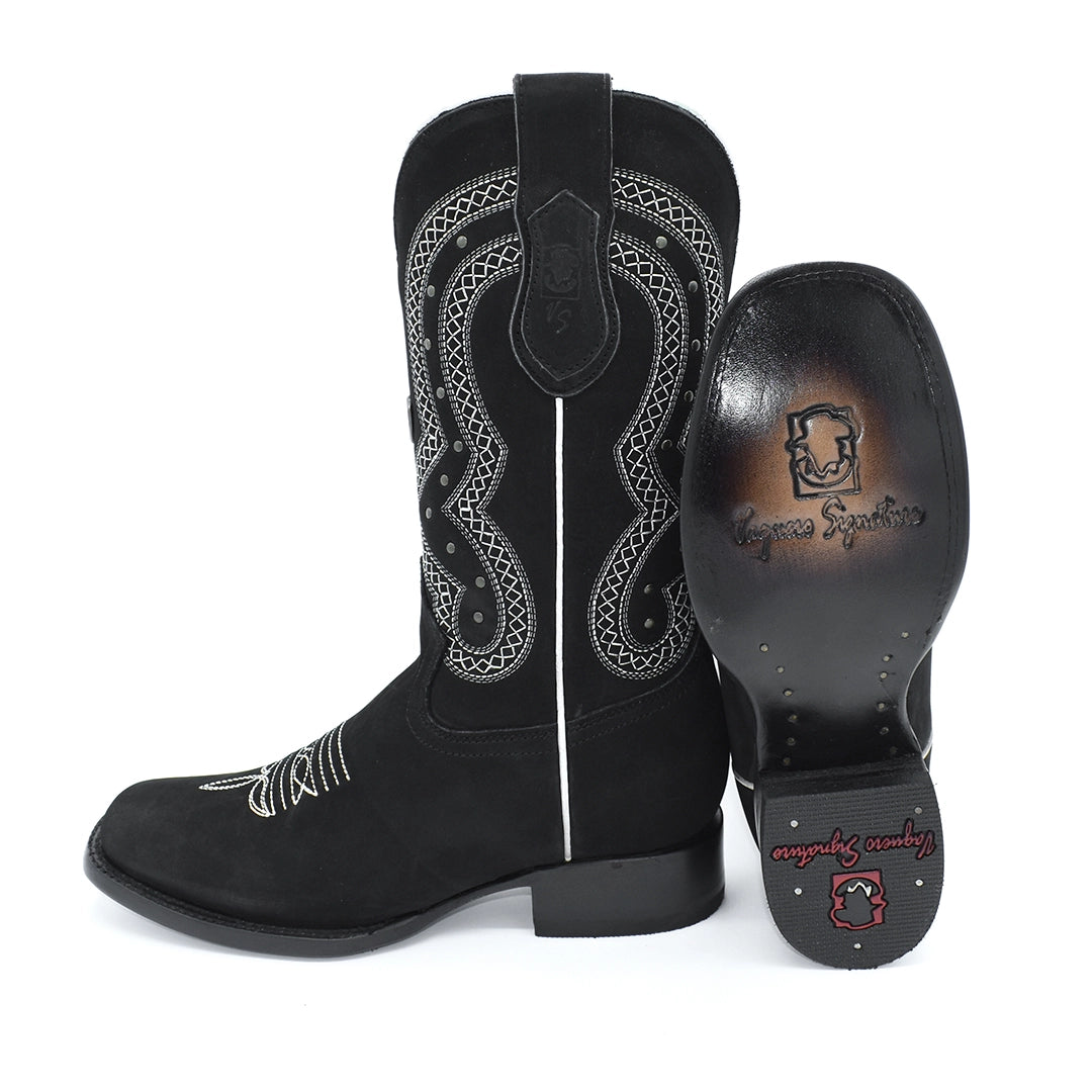 Bota Dama Wide Square Nobuck Horma Bulldog